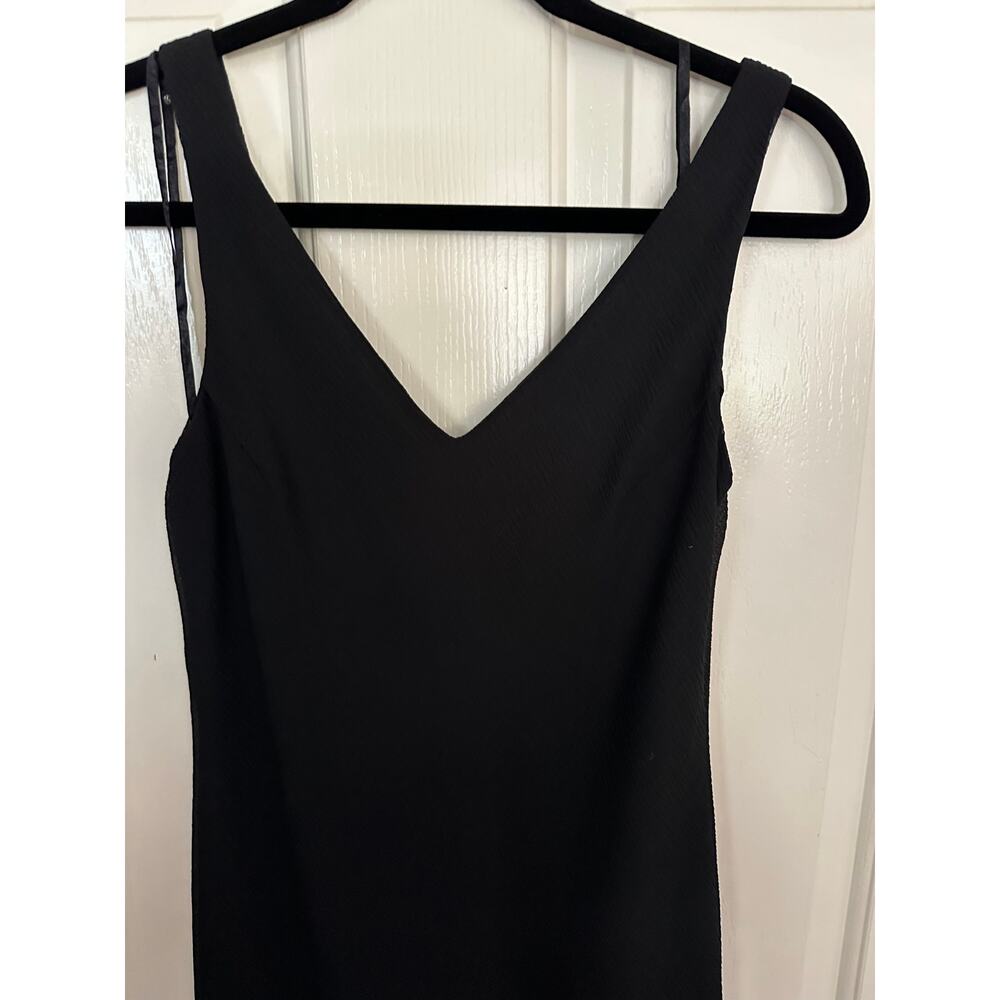 Vintage Jones New York Slip Dress Size 6 Black MIdi Length V-Neck Formal - Picture 7 of 14